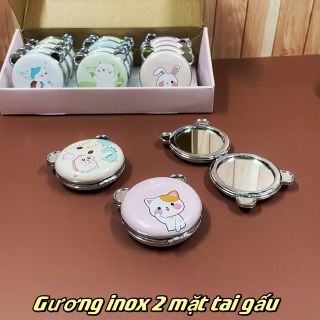Gương trang điểm hai mặt bằng inox