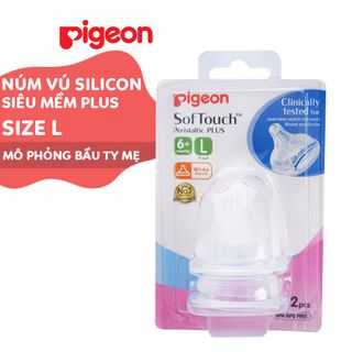 Núm vú Pigeon silicon siêu mềm Plus L (Vỉ 2cái) D32374400 giá sỉ