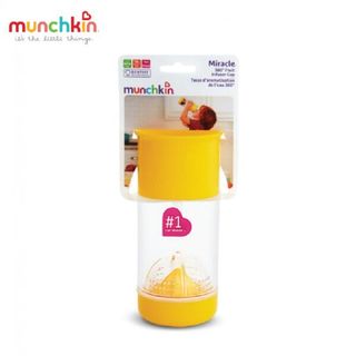 Cốc uống nước 360° chống đổ có ngăn ép trái cây Munchkin 414ml - Vàng giá sỉ