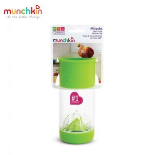 Cốc uống nước 360° chống đổ có ngăn ép trái cây Munchkin 414ml - Xanh lá giá sỉ