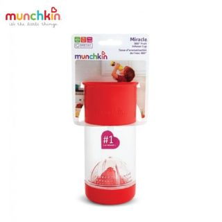 Cốc uống nước 360° chống đổ có ngăn ép trái cây Munchkin 414ml - Đỏ giá sỉ