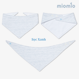 SET 10 khăn tam giác Miomio - Sọc xanh giá sỉ