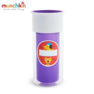 Cốc uống nước 360° chống đổ giữ nhiệt kèm sticker Munchkin 266ml - Tím giá sỉ