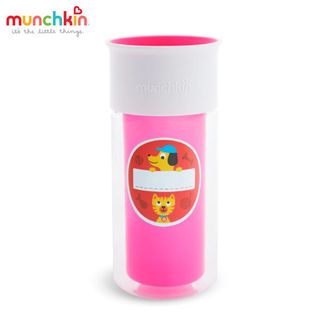 Cốc uống nước 360° chống đổ giữ nhiệt kèm sticker Munchkin 266ml - Hồng giá sỉ