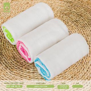 Khăn tắm xuất Nhật Mipbi 100% cotton tự nhiên 4 lớp HM9 (Túi 1 chiếc 75x85cm)