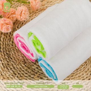Khăn tắm xuất Nhật Mipbi 100% cotton tự nhiên 4 lớp HM9 (Túi 1 chiếc 75x85cm)