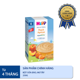 Bột ăn dặm HiPP 250g dinh dưỡng sữa đào, mơ tây