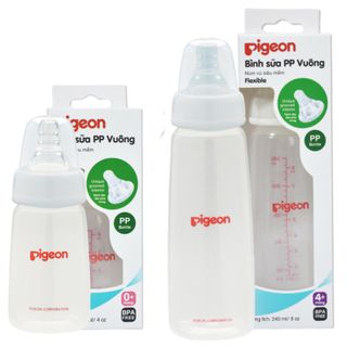 Bình sữa Pigeon 120ml cổ hẹp PP vuông cao cấp D11251100
