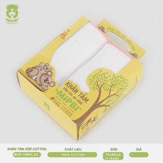 Khăn tắm cao cấp Mipbi 6 lớp 100% cotton HM03 (Hộp 2 chiếc 75x85cm) giá sỉ