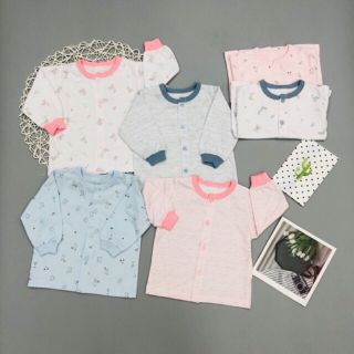 SET 5 áo dài tay Miomio cài giữa mỏng - Size 6M, Mèo xanh