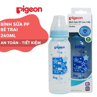 Bình sữa Pigeon 240ml cổ hẹp PP cao cấp bé trai D11242100 giá sỉ