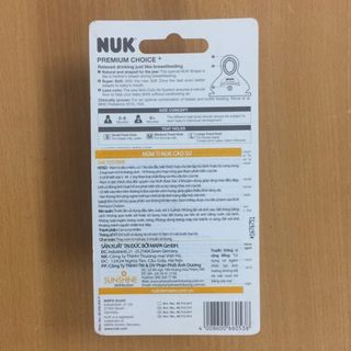 Bộ 2 núm ti NUK Premium Choice+ cao su S2 - M