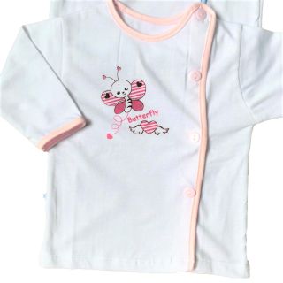 SET 10 áo sơ sinh dài tay khuy lệch màu trắng 100% cotton Thái Hà Thịnh - Size 2