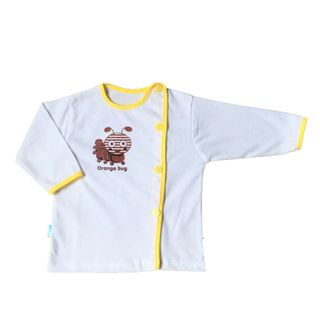 SET 10 áo sơ sinh dài tay khuy lệch màu trắng 100% cotton Thái Hà Thịnh - Size 2