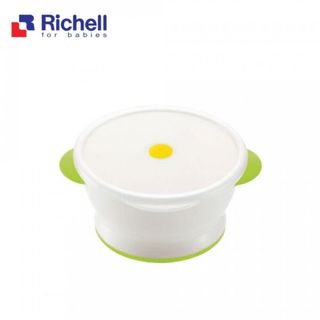 Bát ăn dặm Richell có nắp và đế chống trơn 200ml màu xanh giá sỉ