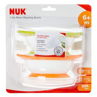 Bộ 2 bát ăn NUK chống đổ có nắp