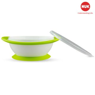 Bộ 2 bát ăn NUK chống đổ có nắp