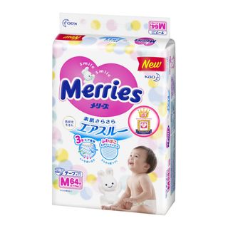 Bỉm/Tã dán Merries size M 64 miếng (cho bé 6 - 11kg)