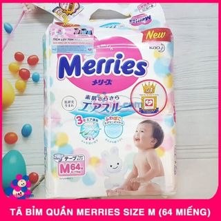 Bỉm/Tã dán Merries size M 64 miếng (cho bé 6 - 11kg)