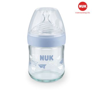 Bình sữa NUK Nature Sense thủy tinh 120ml núm ti Silicone S1 - M (Xanh dương) giá sỉ