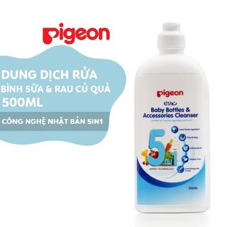 Dung dịch súc rửa bình sữa và rau củ quả Pigeon ECO chai 500ml 5in1 D72305100 giá sỉ