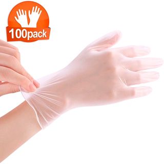 Hộp 100 chiếc gang tay VINYL không bột dùng một lần PVC