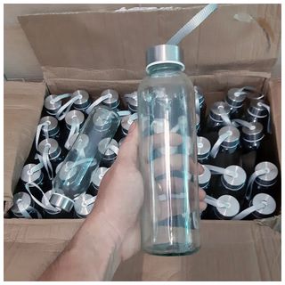 Chai thủy tinh dây xách detox 500ml