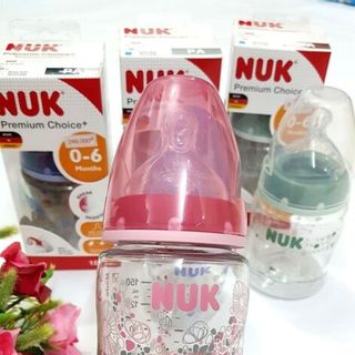 Bình sữa NUK Premium Choice+ nhựa PA 150ml núm ti Silicone S1 - M (Hồng)
