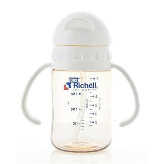 Bình tập uống Richell nhựa PPSU có ống hút 200ml - Trắng giá sỉ