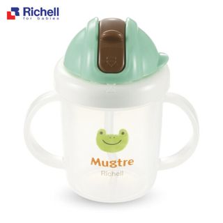 Bình tập uống Mugtre Richell 200ml có ống hút - Xanh giá sỉ