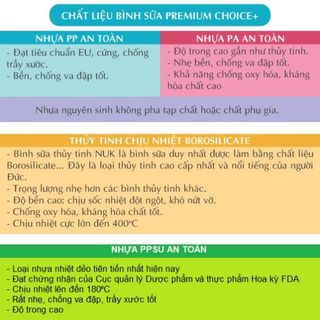 Bình sữa NUK Premium Choice+ thủy tinh 120ml núm ti Silicone S1 - M (Xanh)