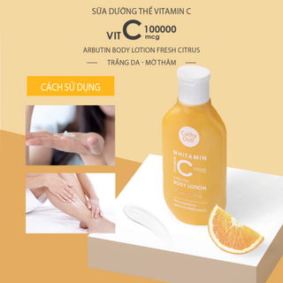 Sữa dưỡng thể trắng da mờ thâm Cathy Doll Whitamin Vitamin C Arbutin Body Lotion 150ml giá sỉ