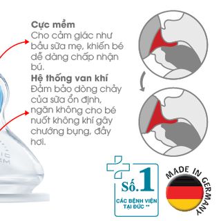 Bình sữa cảm biến nhiệt NUK nhựa PP 300ml núm ti Silicone S2 - M (Xanh)