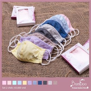 Hộp 2 khẩu trang Little Love kháng khuẩn 2 lớp vải sợi tre - Size M, Màu bé gái giá sỉ