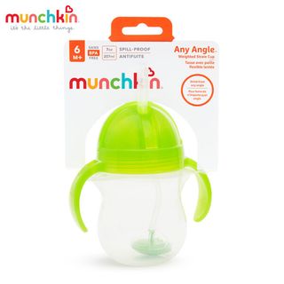 Cốc tập uống mọi tư thế Munchkin có ống hút silicone kèm chổi cọ - Xanh lá giá sỉ