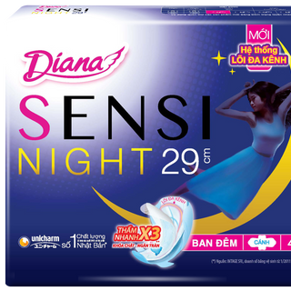 Băng vệ sinh Diana Sensi Night ban đêm 29cm 4 miếng (lốc 6 gói) giá sỉ