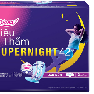 Băng vệ sinh Diana Super Night siêu thấm 42cm 3 miếng (lốc 6 gói) giá sỉ