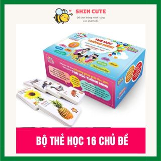Thẻ học thông minh cho bé loại 16 chủ đề song ngữ Anh - Việt giá xưởng
