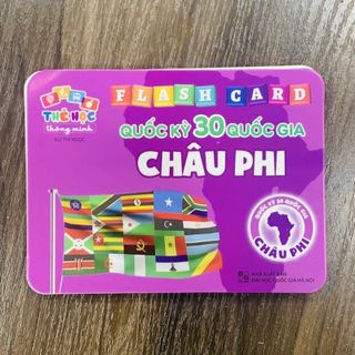 Thẻ học thông minh, thẻ quốc kỳ các quốc giá trên thế giới gồm 175 thẻ Flashcard loại to của 5 châu lục song ngữ Anh – Việt