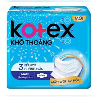 Băng vệ sinh Kotex Maxi khô thoáng có cánh 8 miếng (lốc 8 gói) giá sỉ
