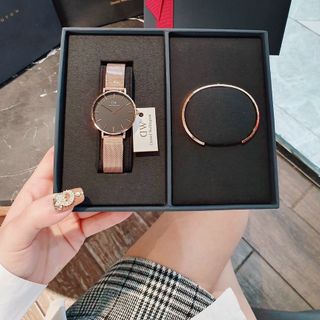 SET ĐỒNG HỒ DANIEL WELLlNGTON LƯỚI KÈM CUFF CAO CẤP