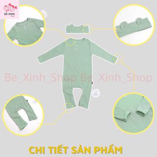 Bộ Body Dài Tay Thu Đông Cho Bé Trai Bé Gái Kwoo [TẶNG TURBAN] Áo Liền Quần Body Cho Trẻ Sơ sinh Trai Gái Thun Gân Len Tăm