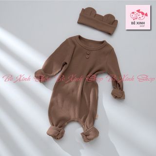 Bộ Body Dài Tay Thu Đông Cho Bé Trai Bé Gái Kwoo [TẶNG TURBAN] Áo Liền Quần Body Cho Trẻ Sơ sinh Trai Gái Thun Gân Len Tăm