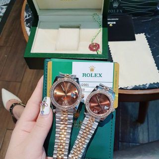 ĐỒNG HỒ ROLLEX CƠ COUPLE CAO CẤP NIỀNG ĐÁ