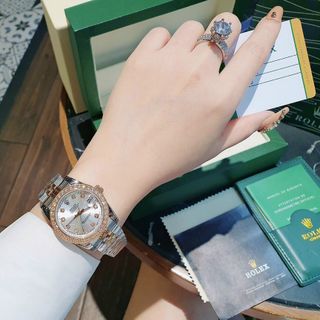 ĐỒNG HỒ ROLLEX CƠ NỮ CAO CẤP NlỀNG ĐÁ