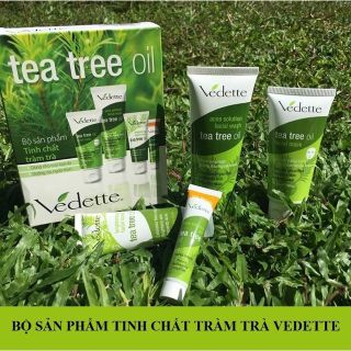 Bộ Sản Phẩm Dưỡng Da, Ngừa Mụn Tinh Chất Tràm Trà Vedette