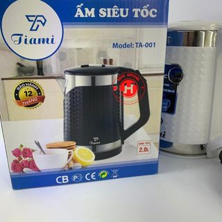 Ấm siêu tốc 2 lớp Inox TA-001 (2.0L) - Ấm Đun Nước 1350W Đun Sôi Nhanh Vỏ nhựa PP an toàn, bảo hành 12 tháng