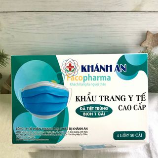 Khẩu trang y tế 4 lớp tiệt trùng bọc từng cái kháng khuẩn hiệu quả hộp 50 cái Khánh An giá sỉ