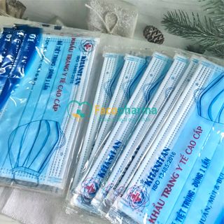 Khẩu trang y tế 4 lớp tiệt trùng bọc từng cái kháng khuẩn hiệu quả hộp 50 cái Khánh An