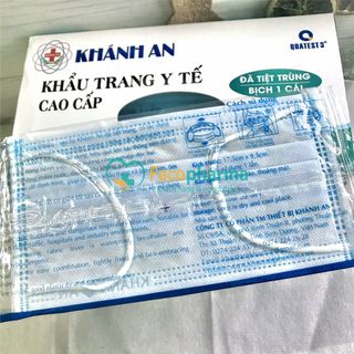 Khẩu trang y tế 4 lớp tiệt trùng bọc từng cái kháng khuẩn hiệu quả hộp 50 cái Khánh An